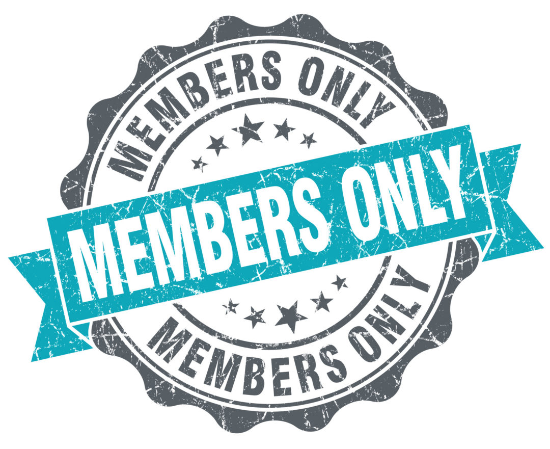 Members only blue grunge retro style isolated seal - American